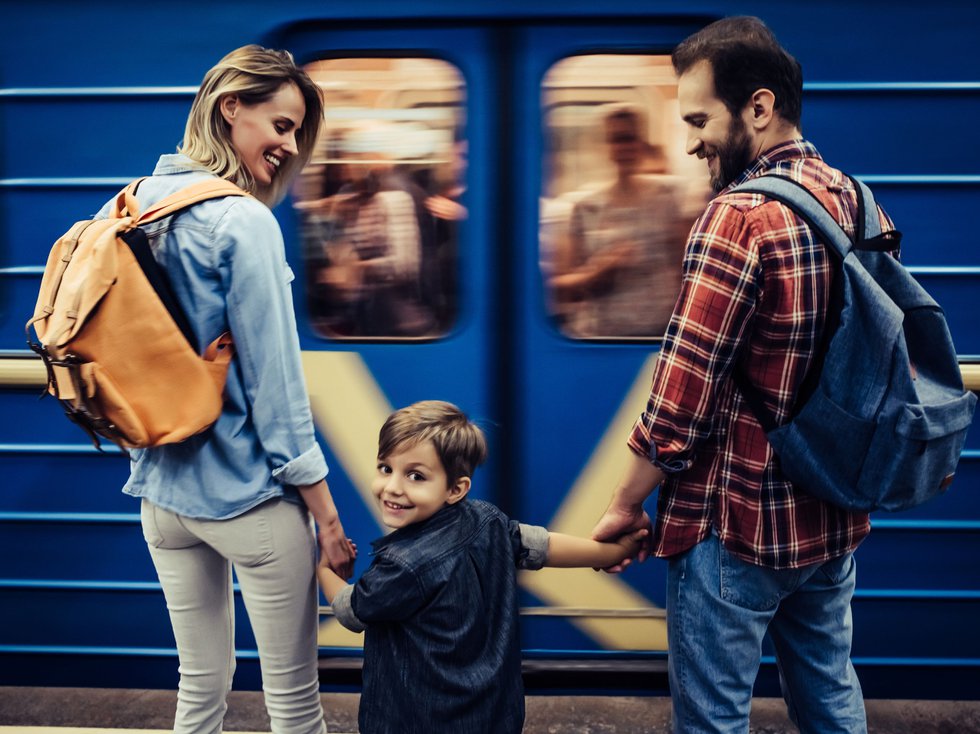 Städtereise, Familie, U-Bahn